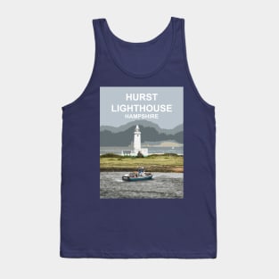 Hurst Lighthouse Hampshire gift. Travel poster Tank Top